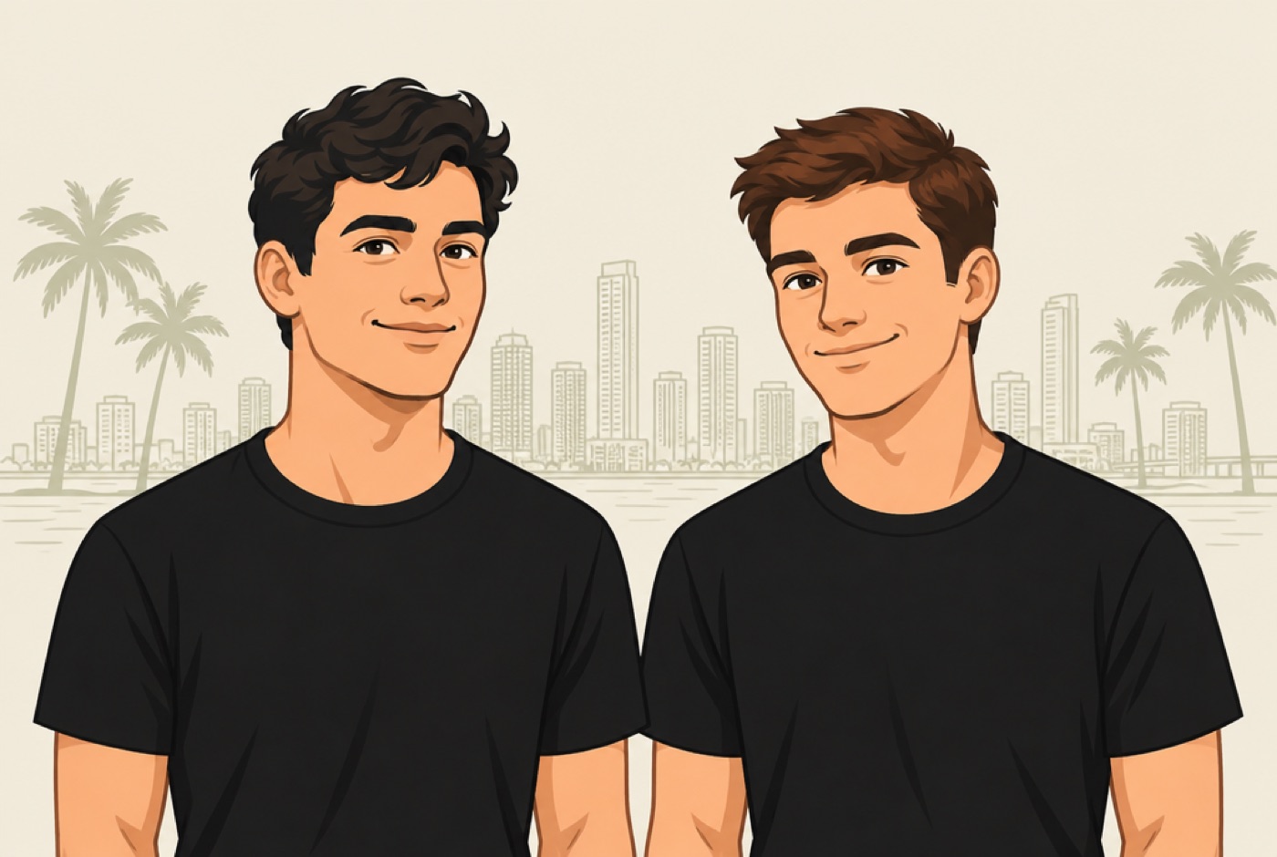 Cartoon of Galileo S. and Matthew M., the founders of GM Web Co.